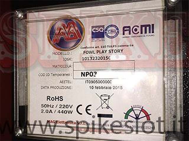 Targhetta Fowl Play Story Gold