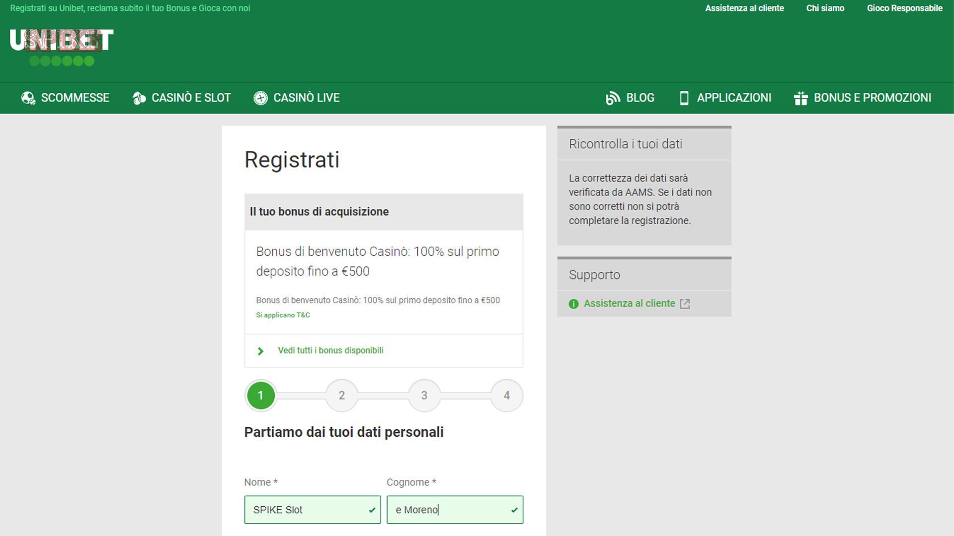 Unibet Casino Pagina Registrazione
