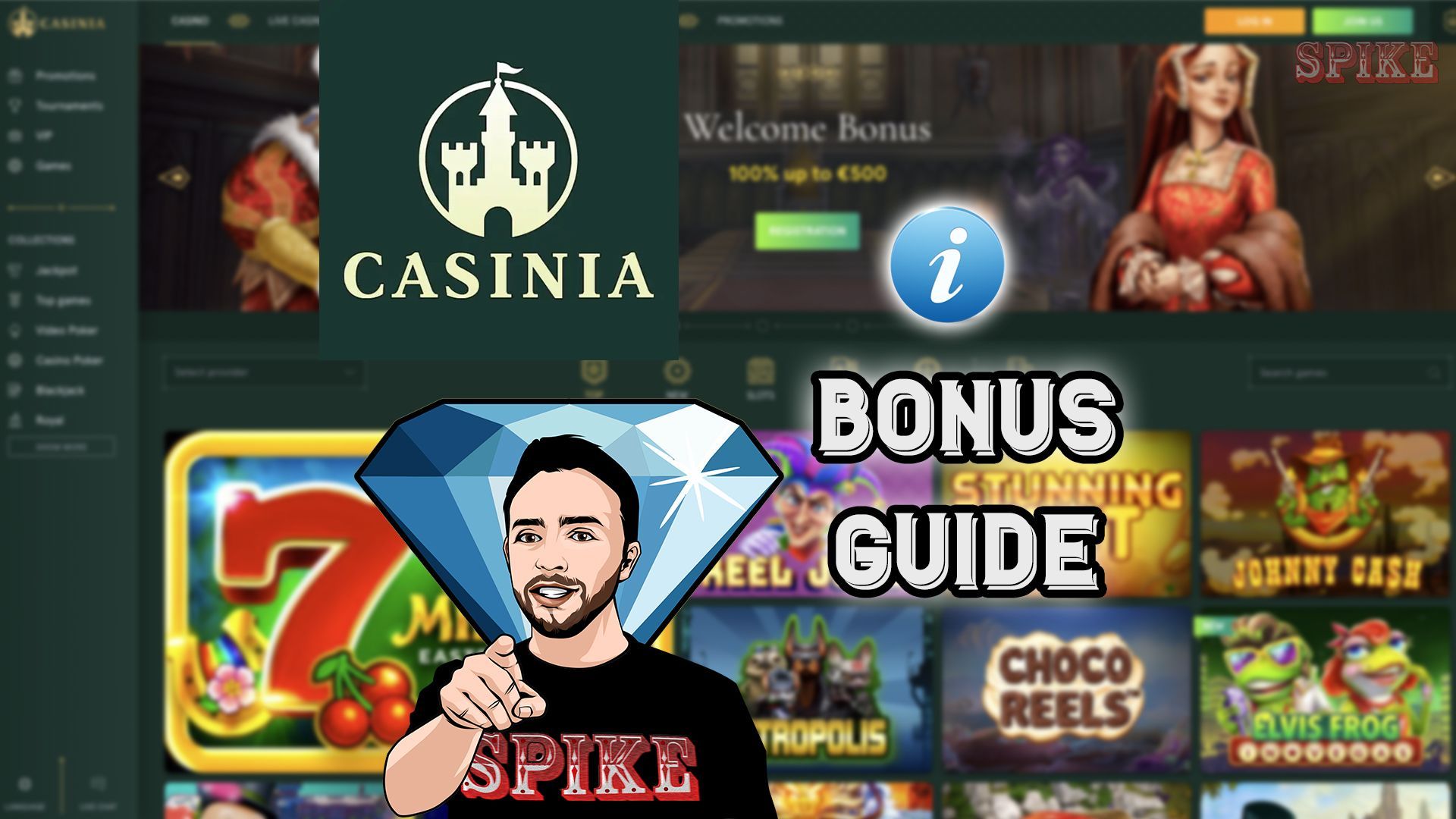 Casinia Casino Bonus Guide Logo