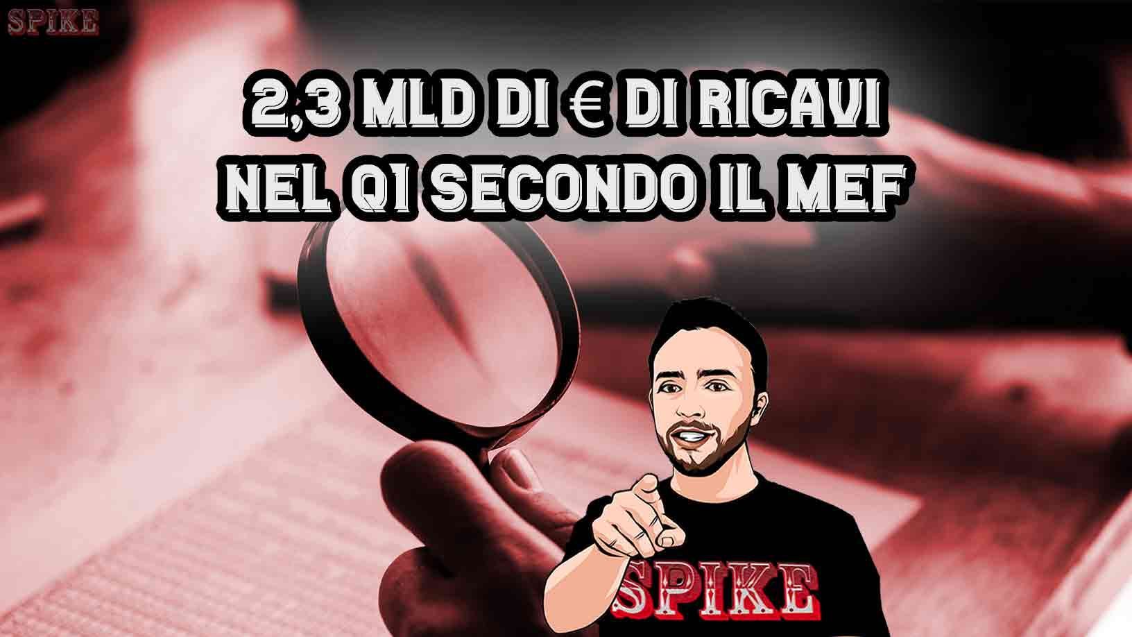 Ricavi Dal Gioco 2318 Milioni MEF
