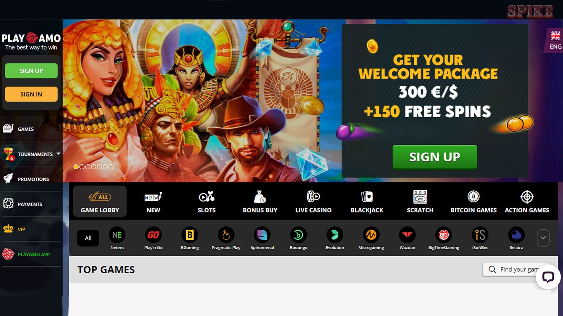 playamo-casino-homepage