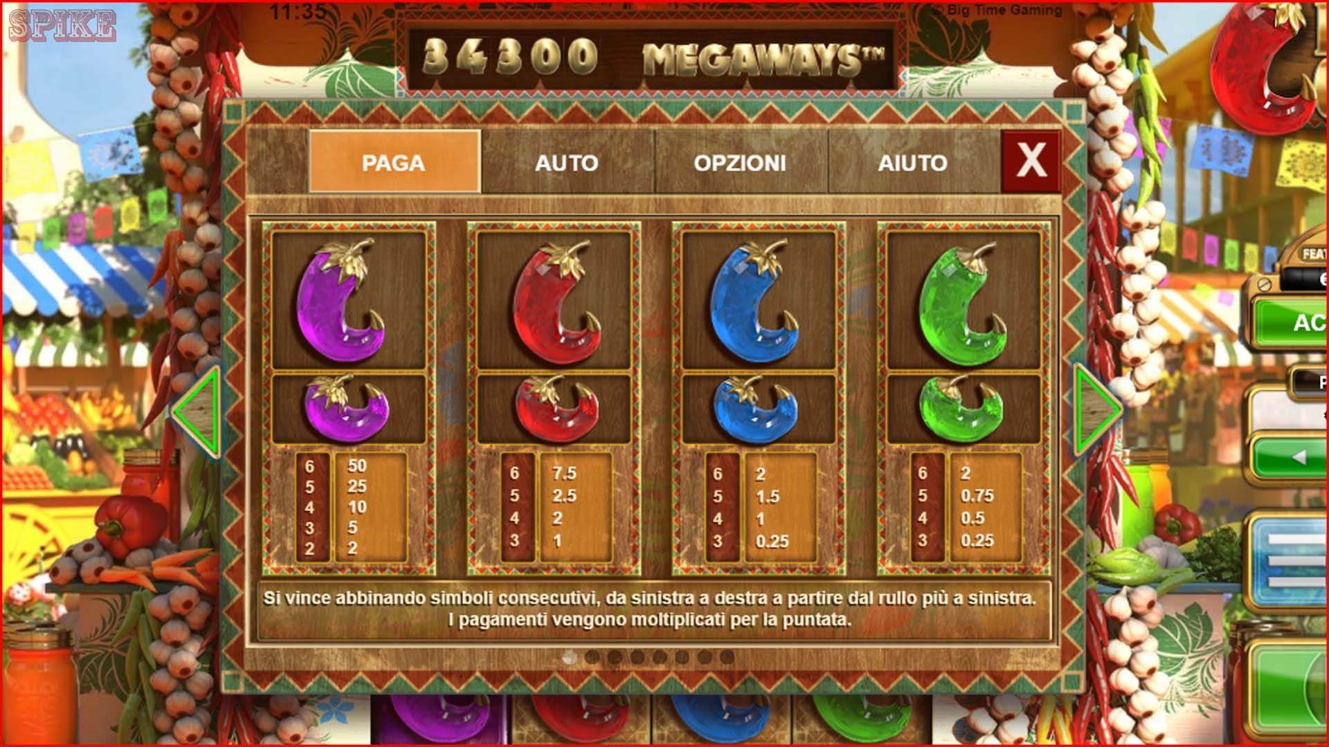 Megaways Funzione Tabella Pagamento Extra Chilli Slot